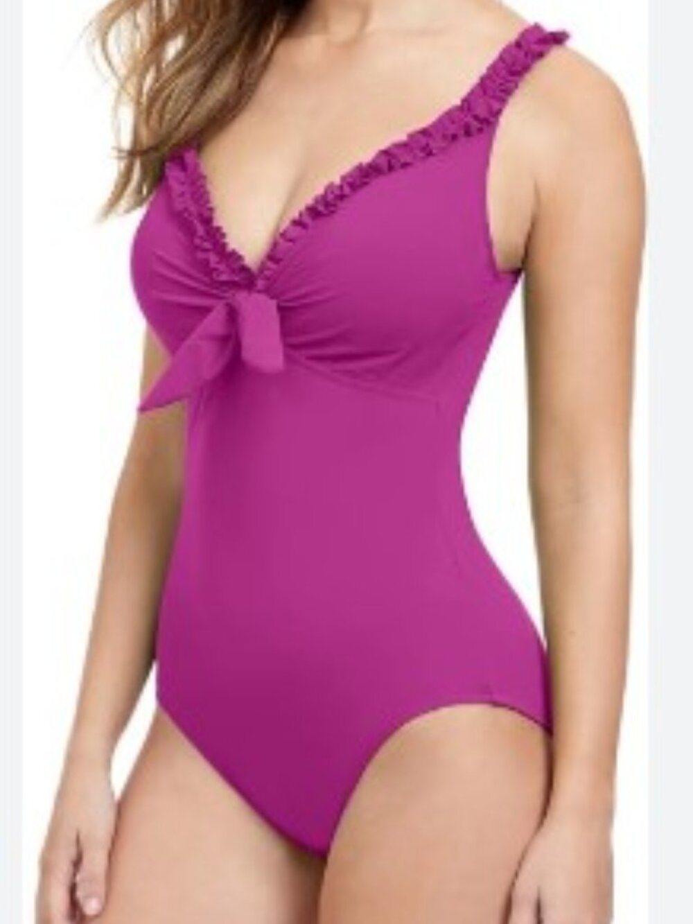 Profile by Gottex Women's "Frill Me" One Piece Swimsuit Warm Viola - New! Size 6